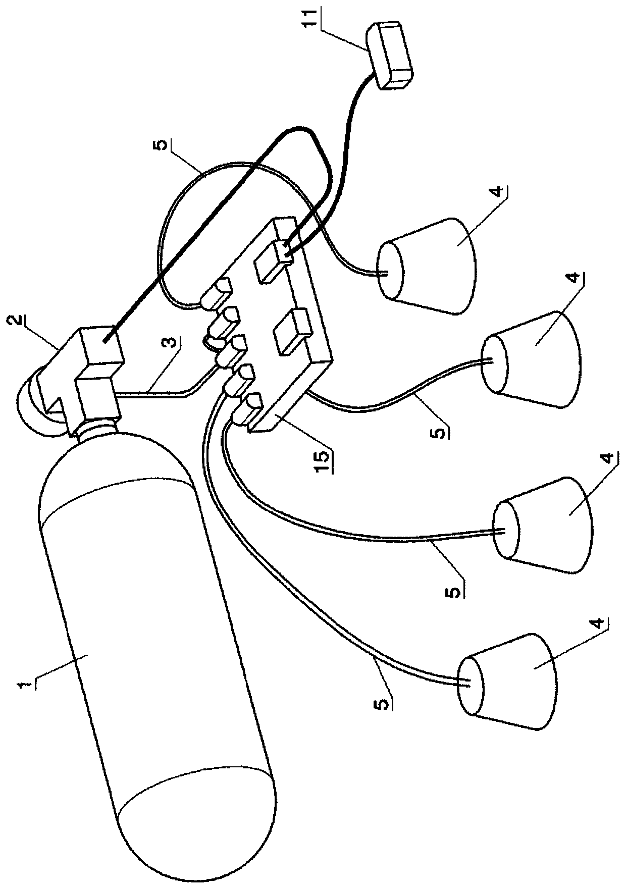 Oxygen emergency supply device for passengers in aircraft, and aircraft with same