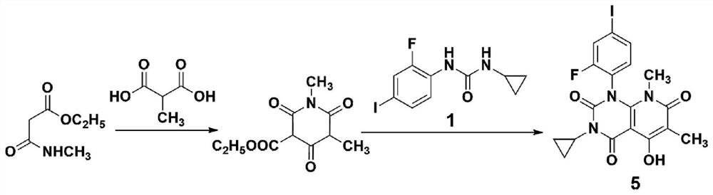 A method for synthesizing trametinib key intermediate