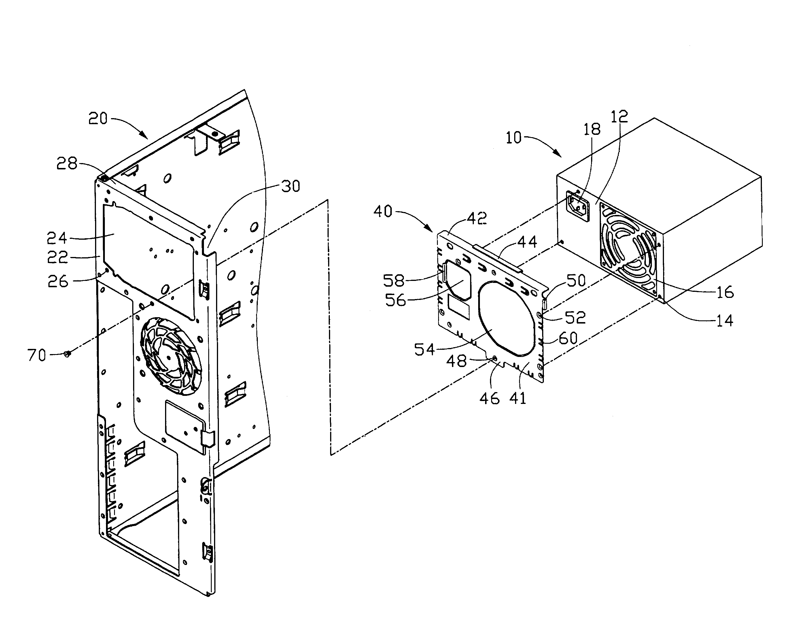 Mounting bracket for power supply