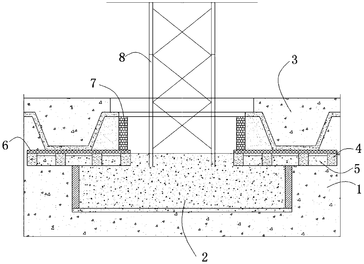 Method for building underground parking waterproof facilities by means of tower crane