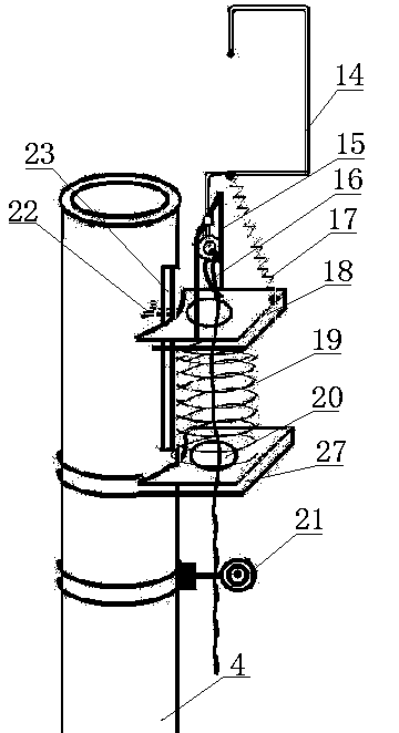 Aloft containing and taking device and method for aloft test wires of power system