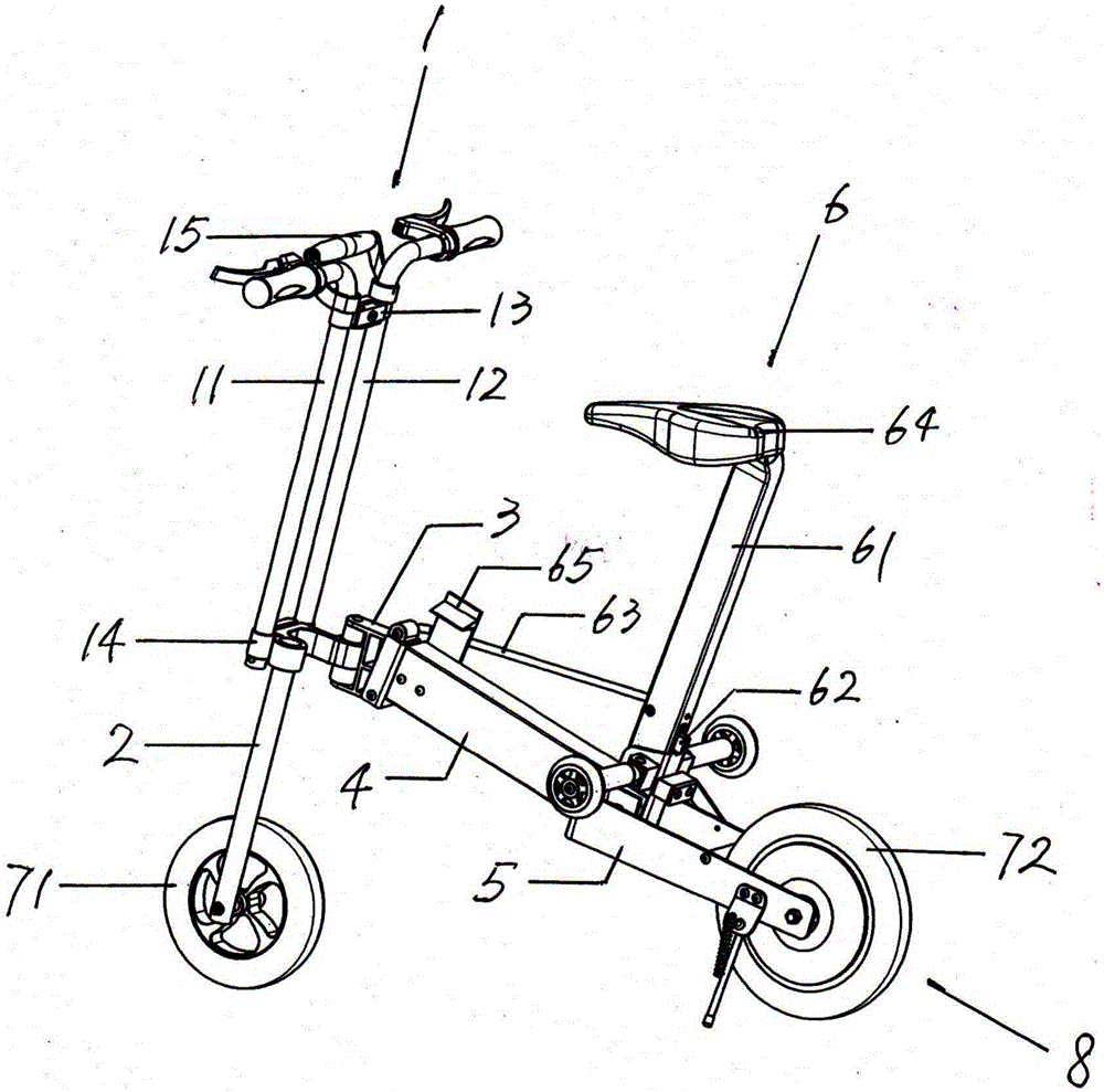 Folding portable electric bicycle provided with telescopic steering handlebar