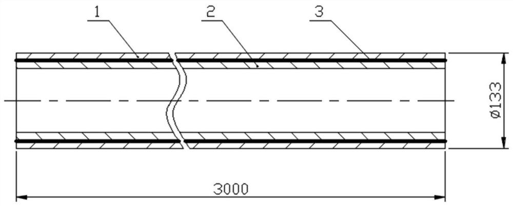 Solid double-metal inner wall wear-resistant material conveying circular pipe and preparation method thereof