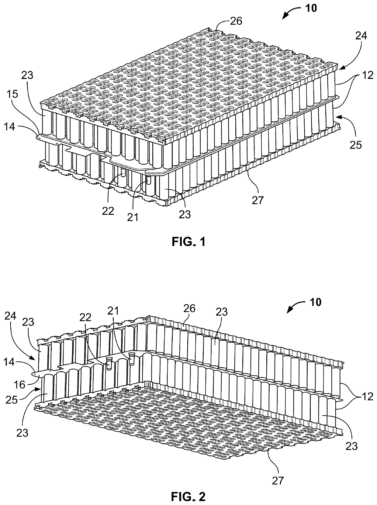 Serpentine counter flow cold plate for a vehicle battery module