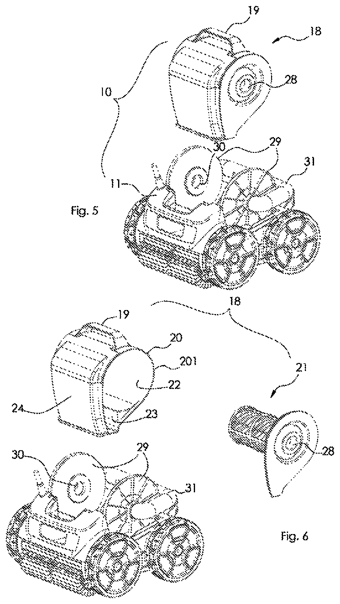Swimming pool cleaning apparatus having a debris separation device operating by centrifugal spinning and filtration