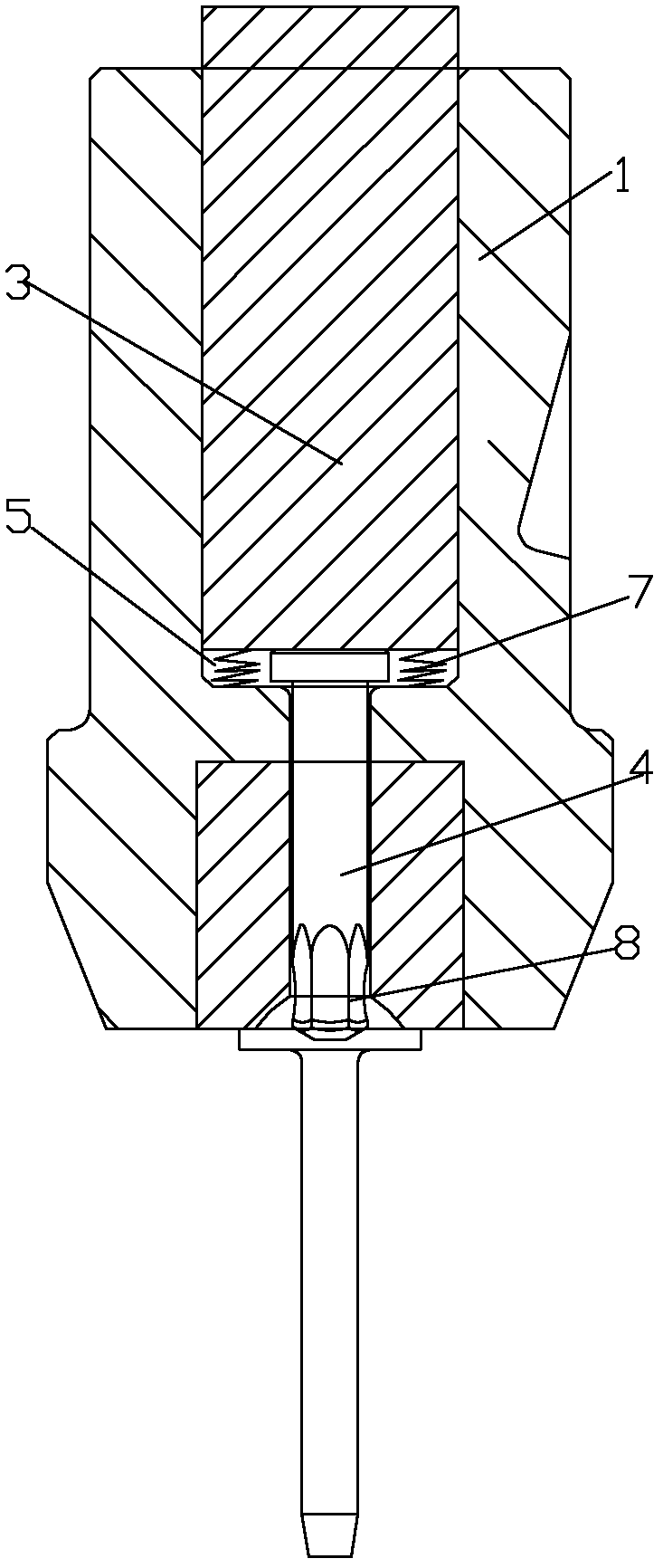 Screw socket hexagon punching die