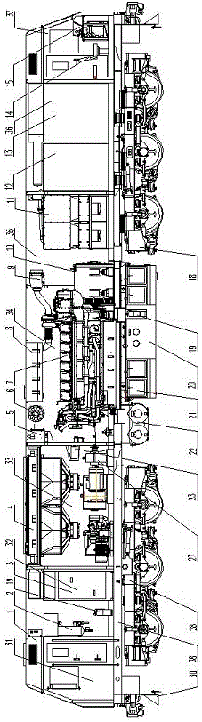 Novel meter-gauge alternating current transmission internal combustion locomotive