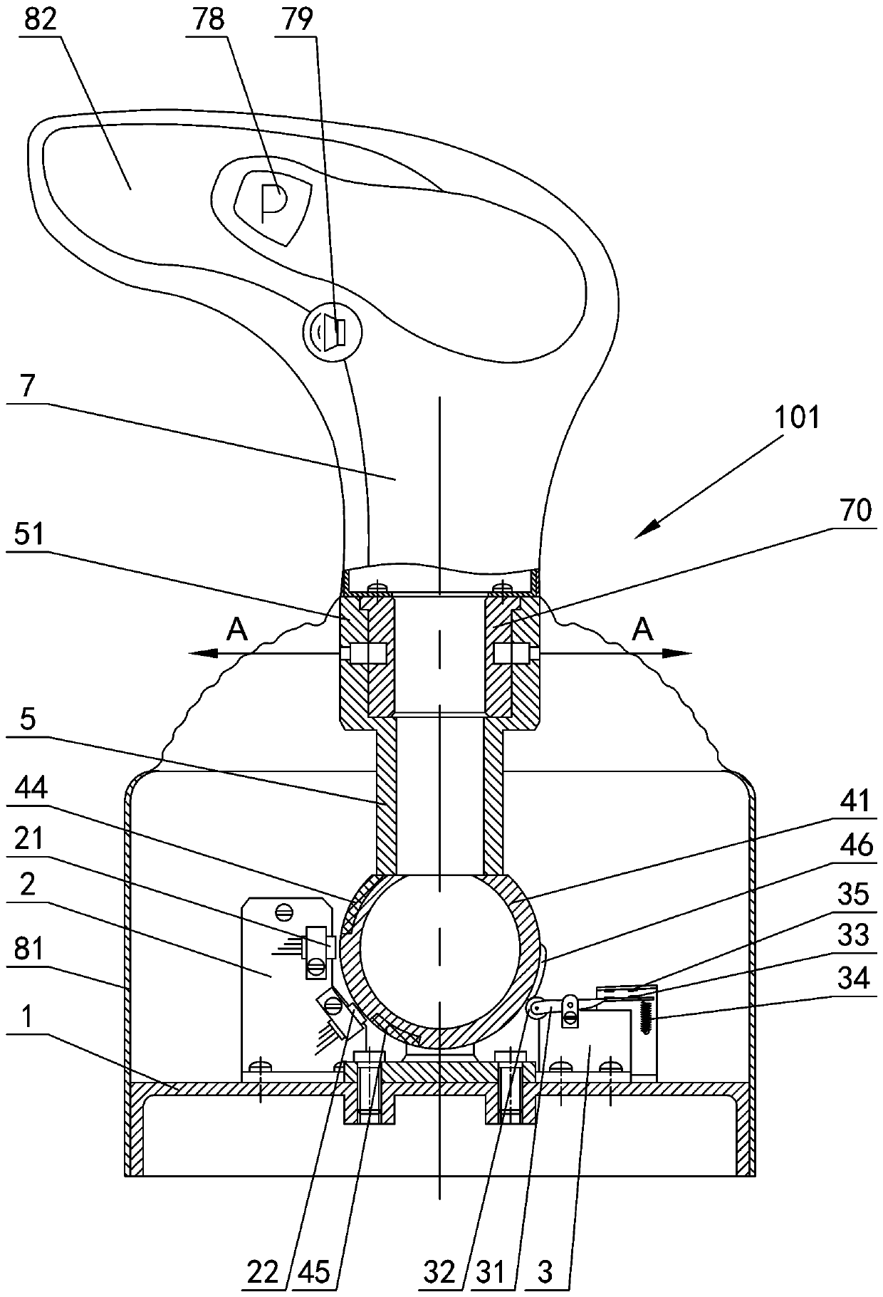 Electric automobile handle type driving operation control device