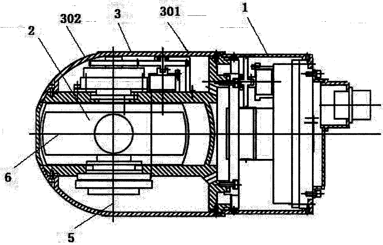 Fitting large field of view optical pod structure and working method based on flat glass