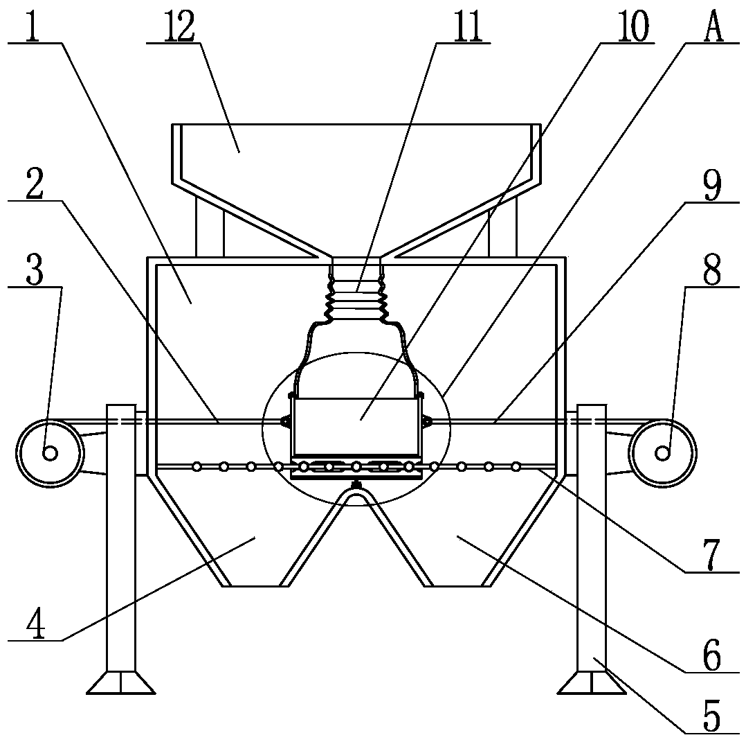 Vibratory screening device for refractory material refractory granules