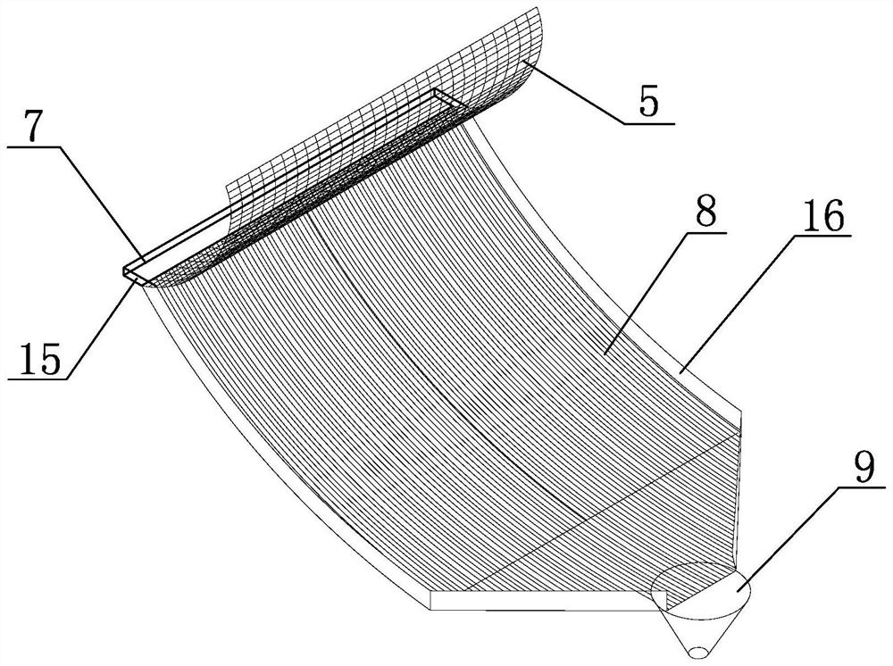 A double-arc continuous concentrated sewage discharge device and method for a shrimp farming system