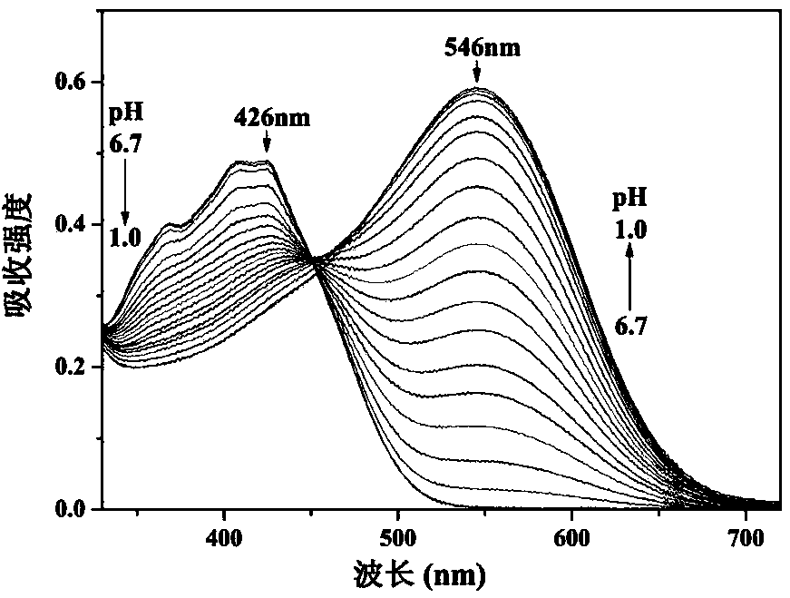 Extremely acidic pH fluorescent probe, and preparation method and application thereof