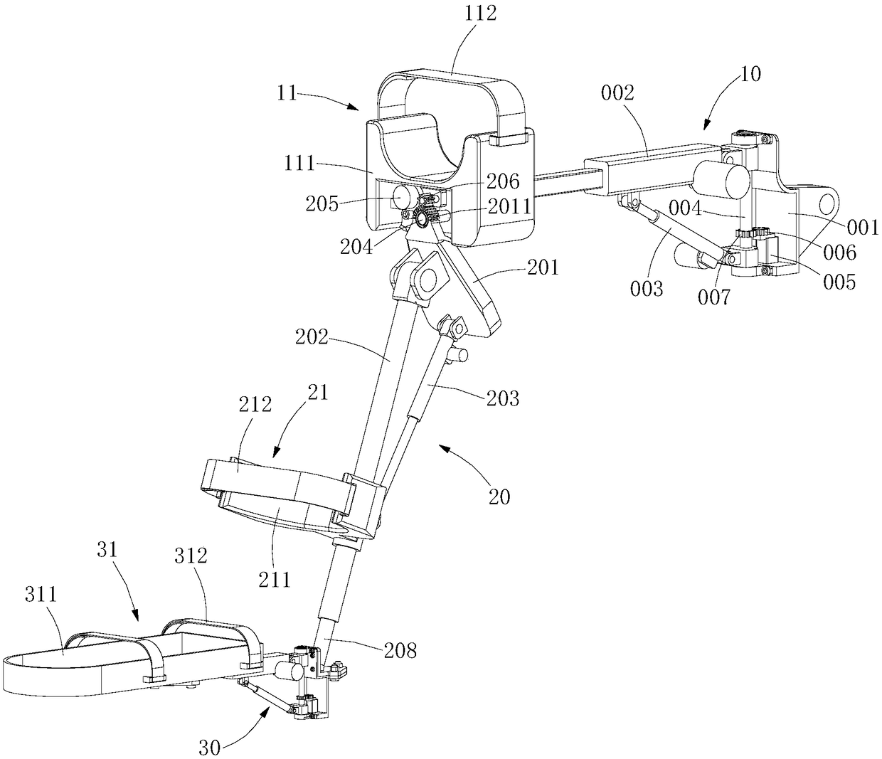 A lower limb assisting and training device