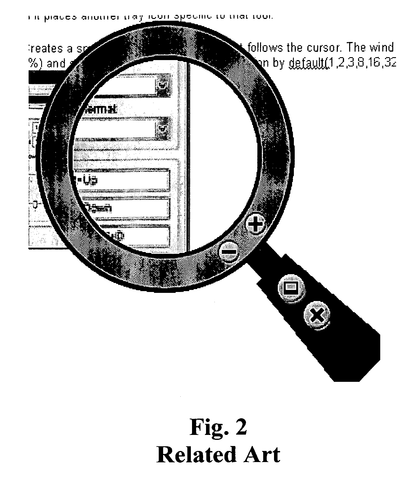 Virtual magnifying glass with intuitive use enhancements