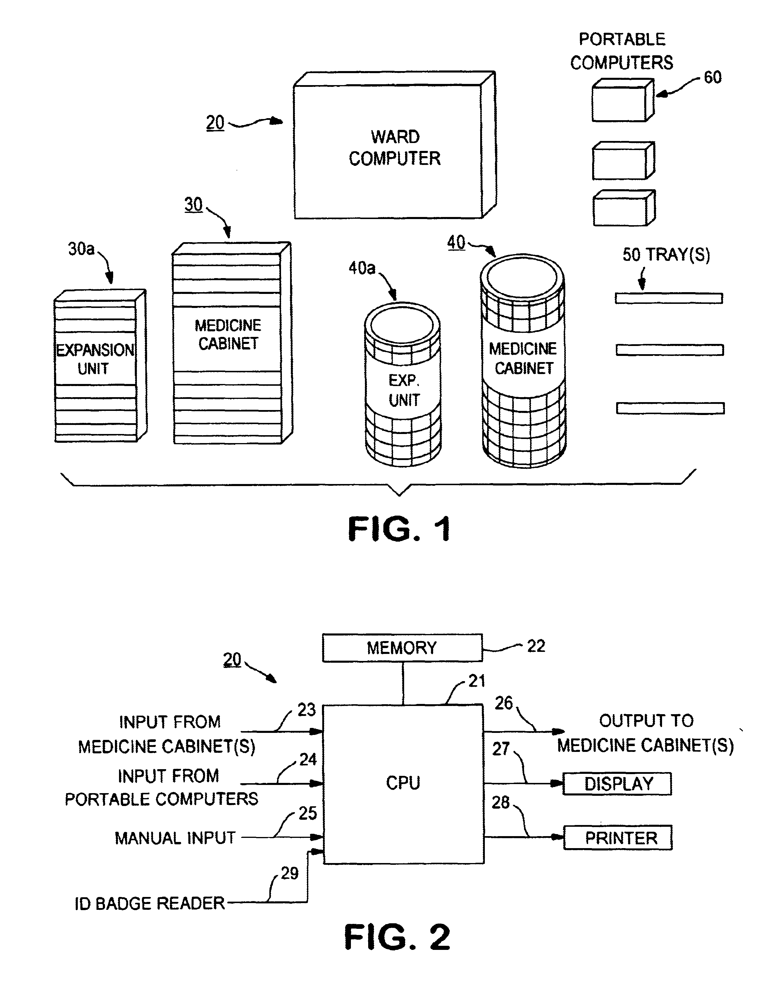 Medication dispensing system including medicine cabinet and tray therefor