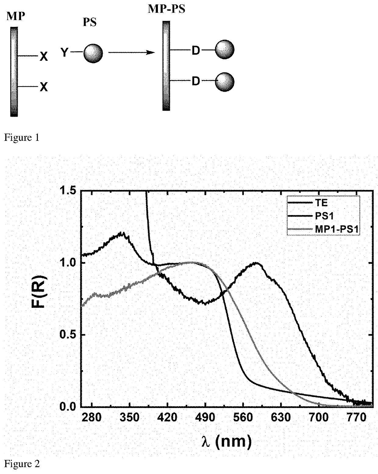 Method for obtaining functionalized polymeric surfaces with photosensitizers, functionalized polymeric material and use thereof