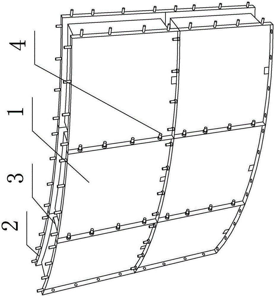 Assembly type tank steel plate-concrete combined member and construction method thereof
