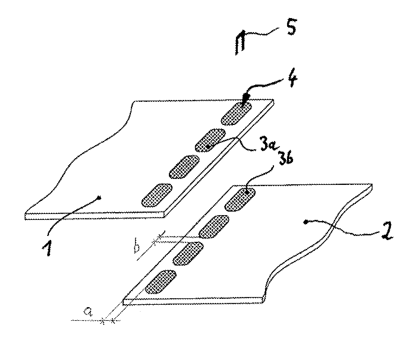 Fiber composite component assembly having at least two plate-shaped composite structures and processes for preparing same