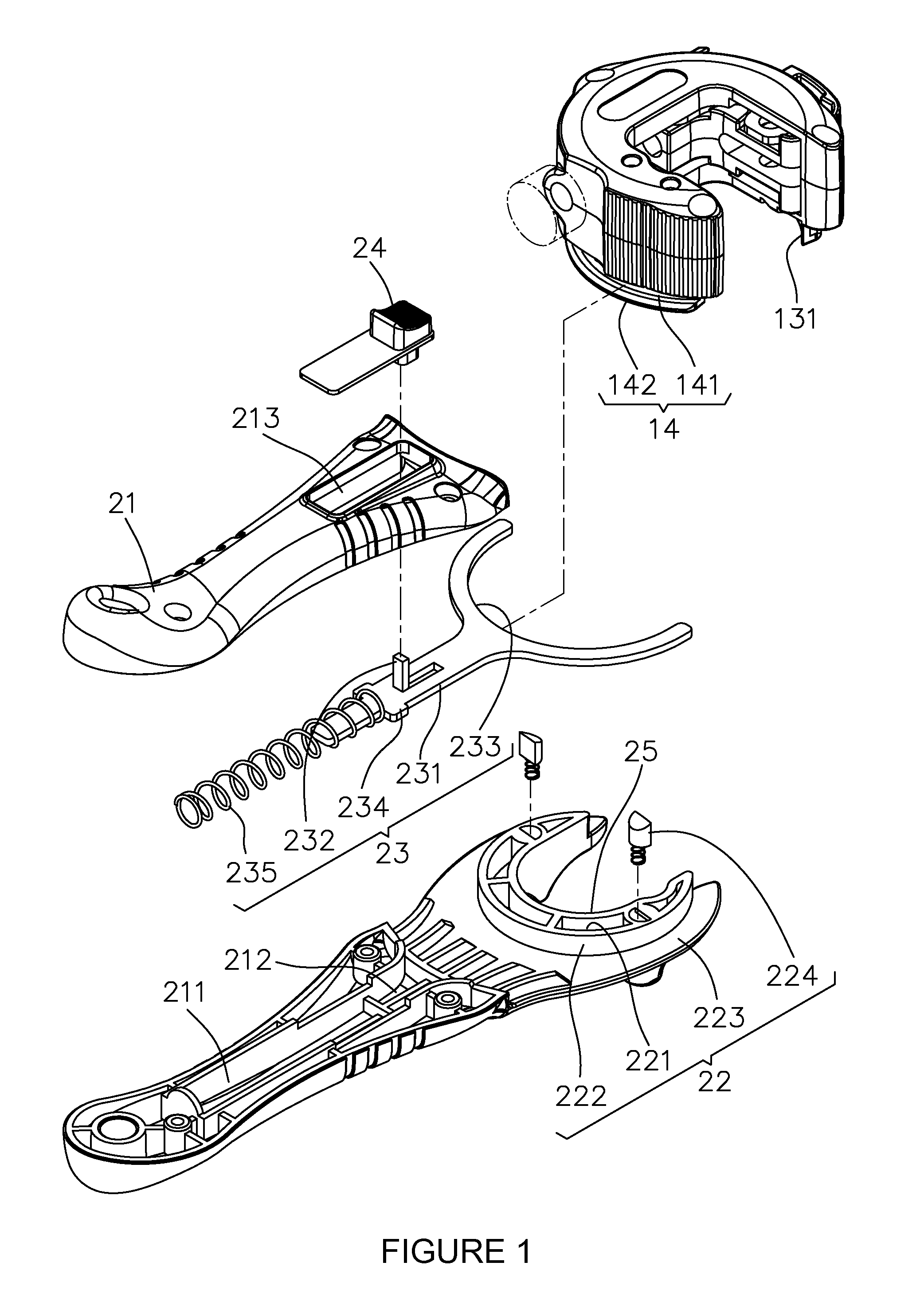 Tube cutting device with rapid separable handle