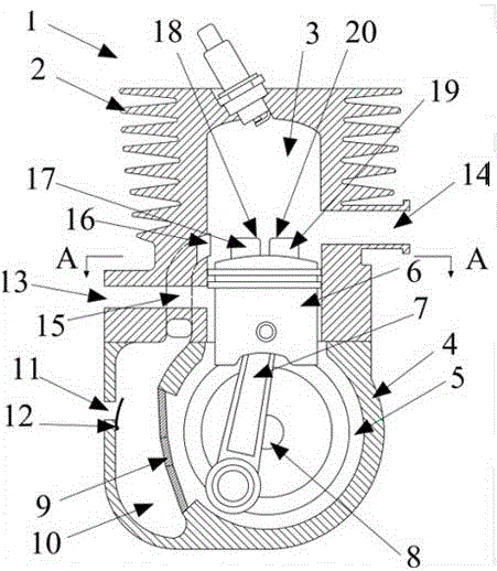 Two-stroke stratified scavenged engine