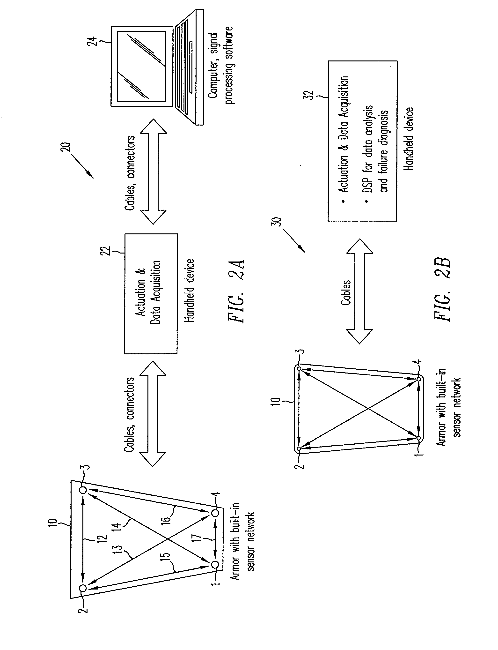 Method and apparatus for detecting damage in armor structures