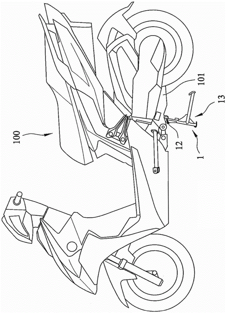 Parking device of motorcycle