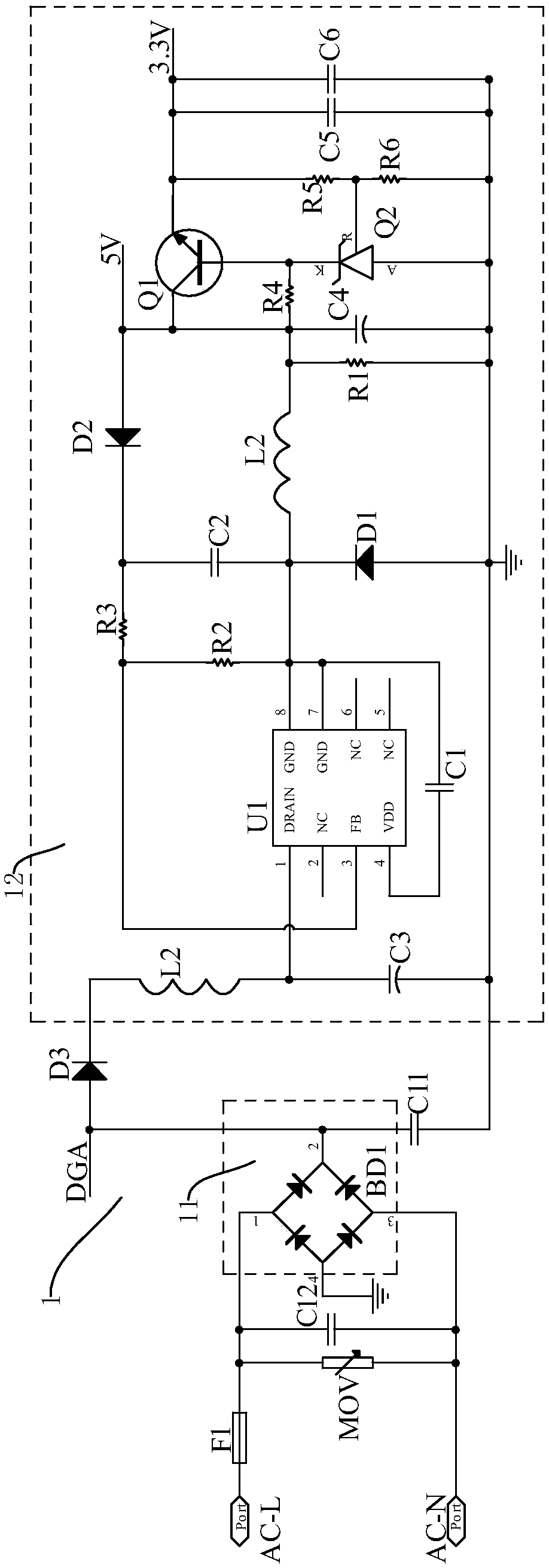 PWM (Pulse-Width Modulation) modulated LED drive circuit having power-off memory function
