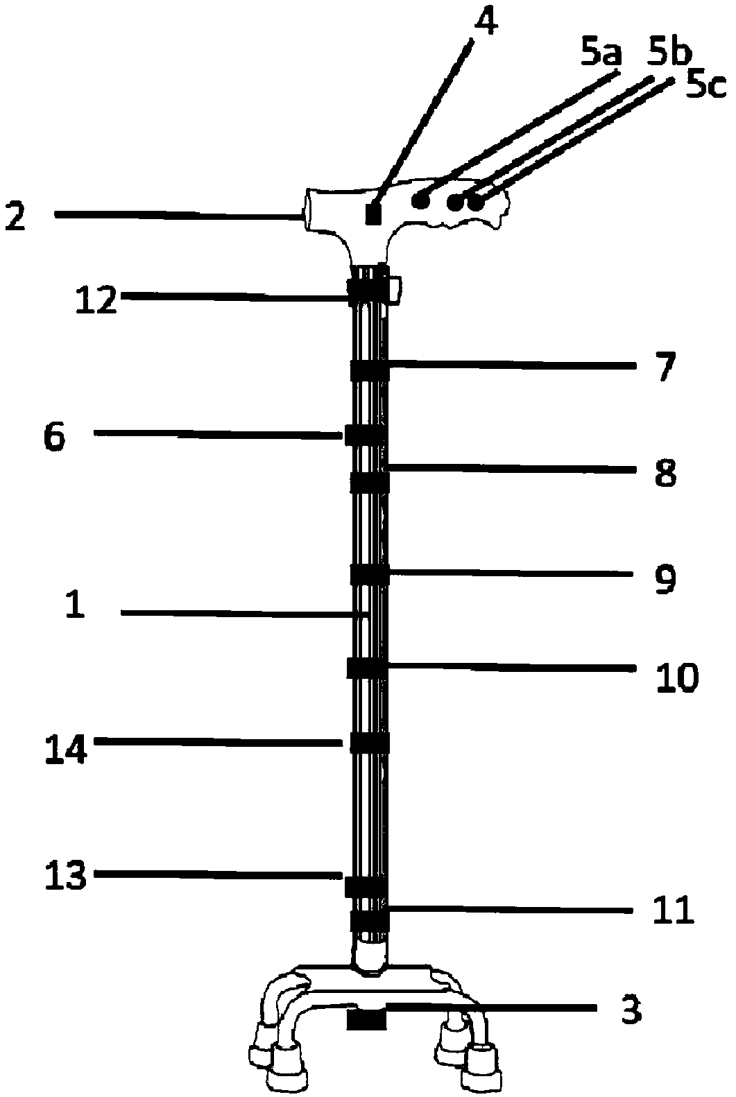 Embedded multifunctional walking stick