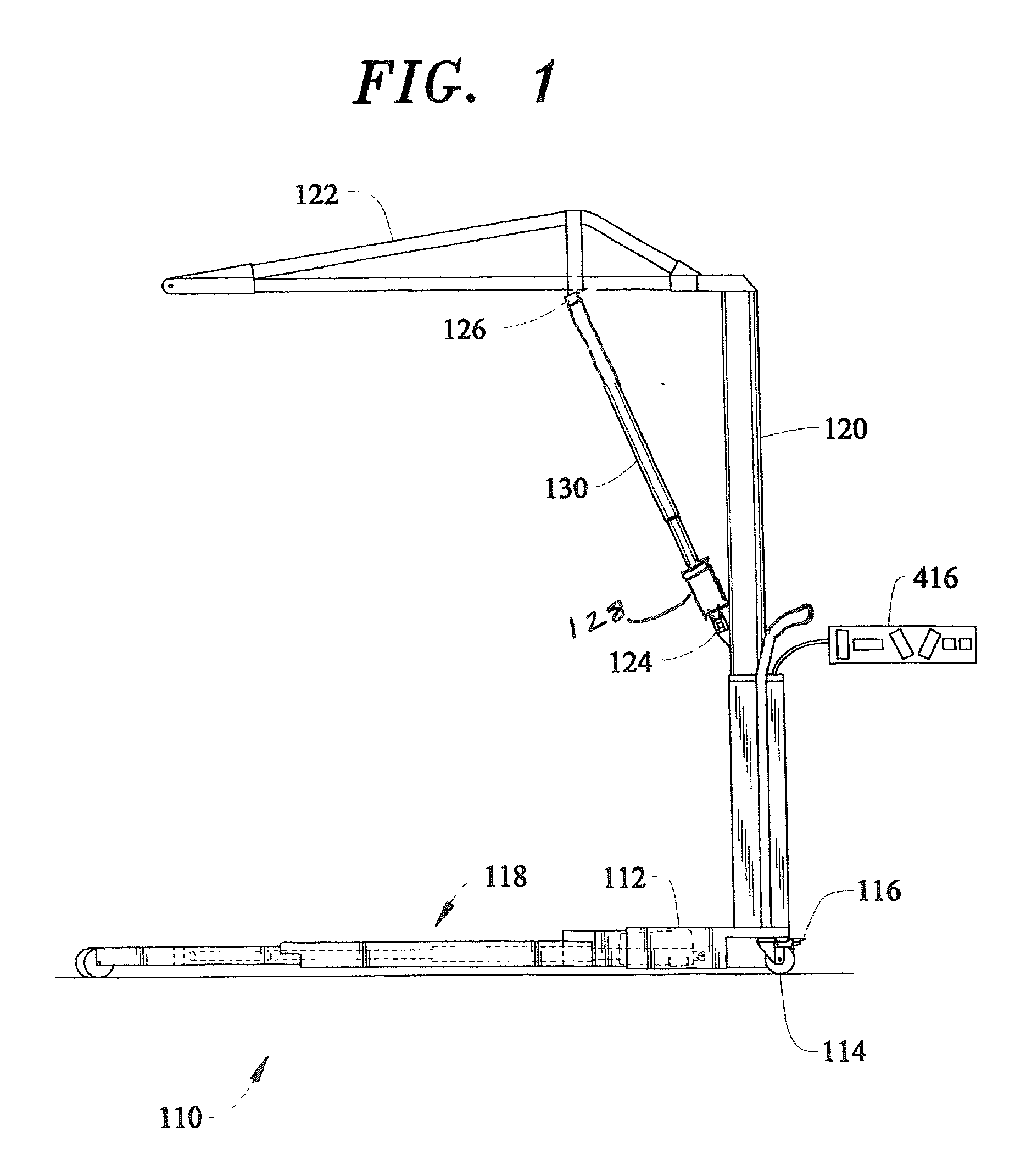 Control apparatus and control method for a storable patient lift and transfer device
