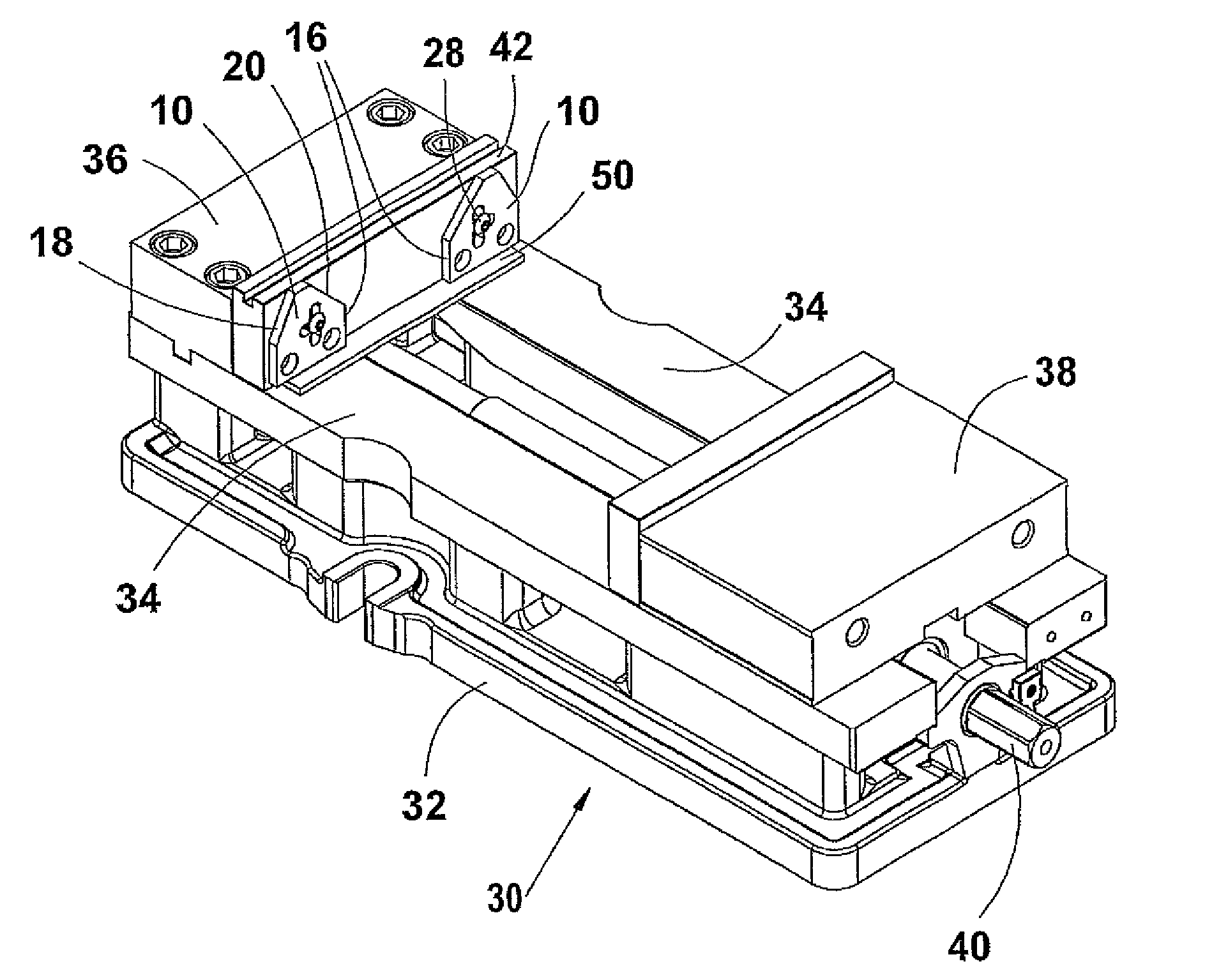 Machine vise parallel with angled edges