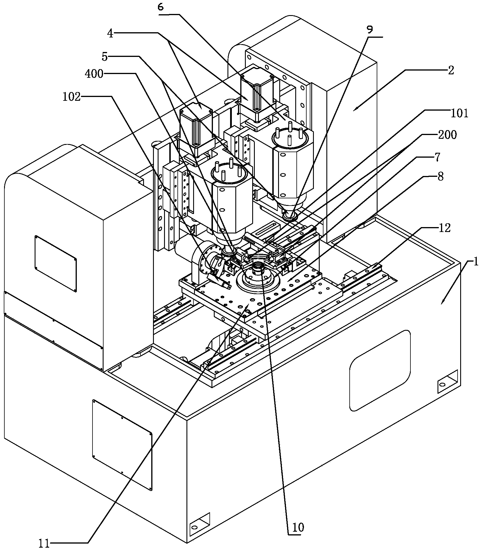 Support assembly of universal grinder special for machining nuclear power bearing rings