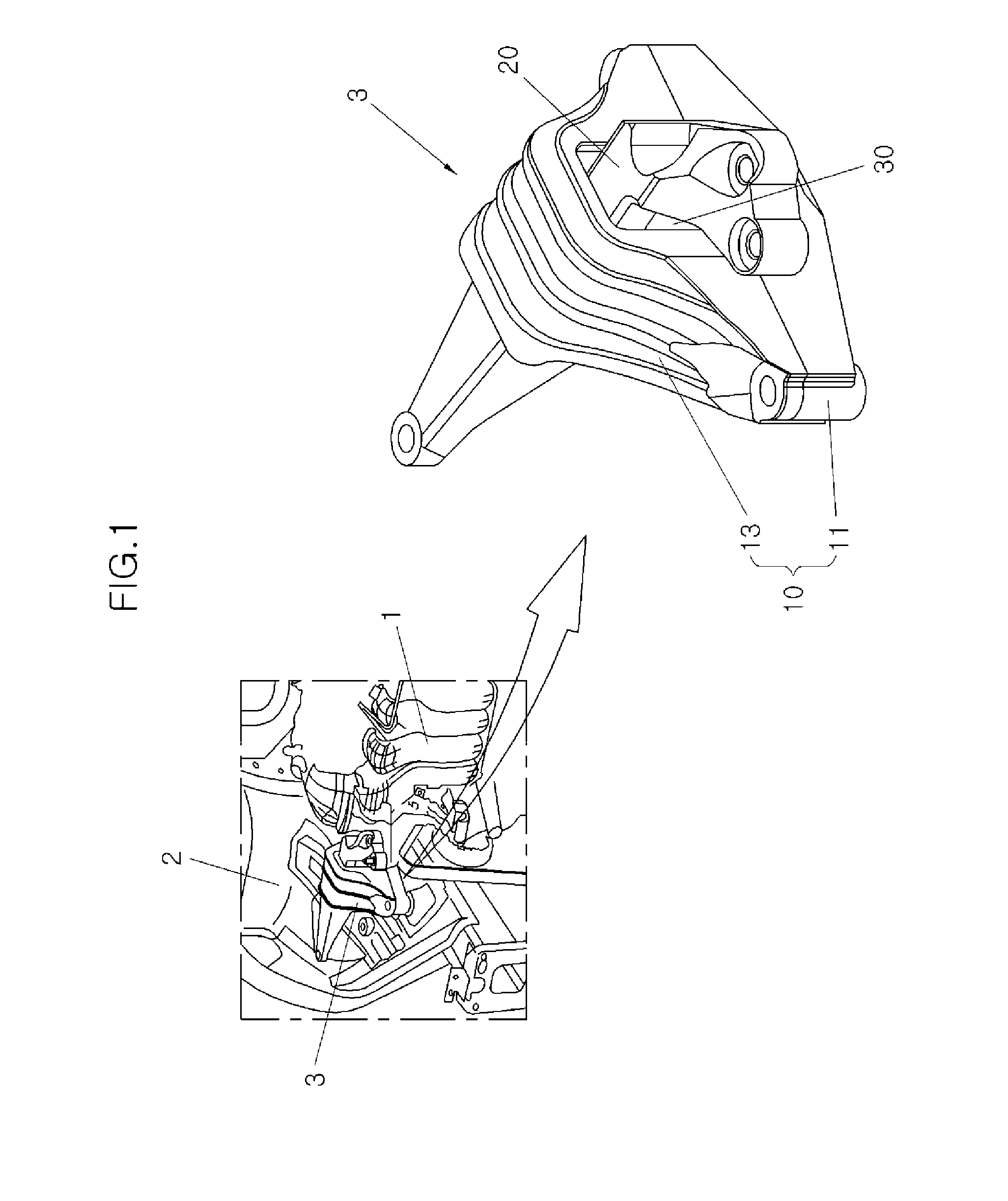 Coreless engine mount and method of manufacturing the same