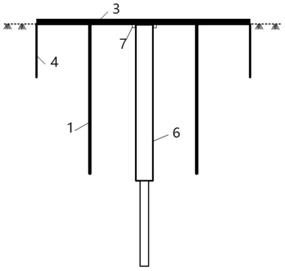 A kind of skirt-type underground diaphragm wall-pile composite foundation