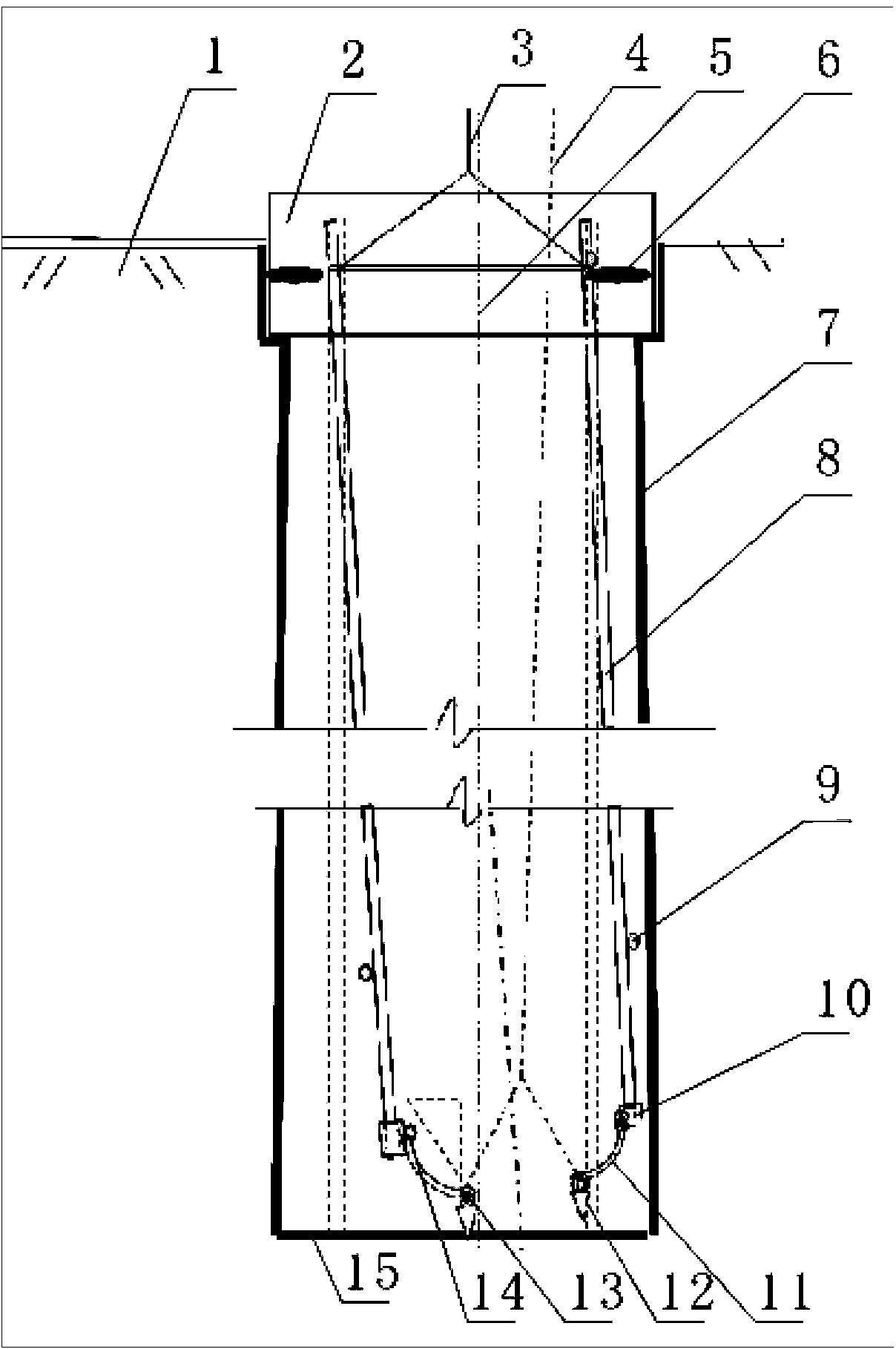 Perpendicularity regulating method for foundation cast-in-place pile steel bar cage of power transmission iron tower