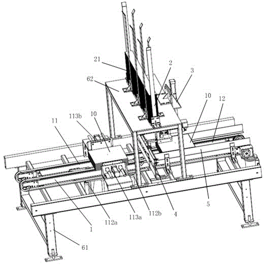 Foxing placing device of ceramic tile packaging equipment