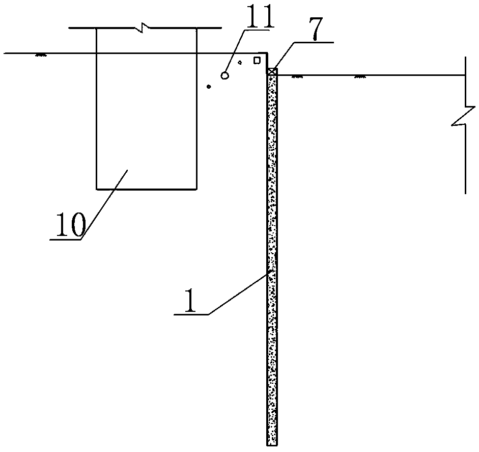Top-rigid-and-bottom-flexible deep foundation pit supporting system and construction method thereof