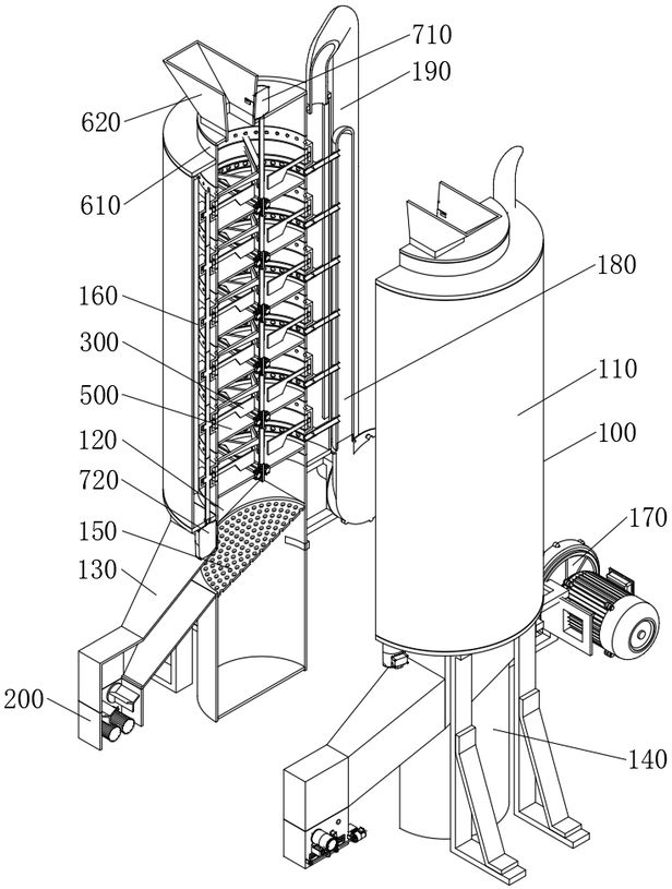 Agricultural automatic drying facility with stable discharging structure