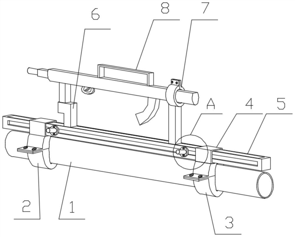 Outer bore gun fixing device for artillery direct aiming shooting training