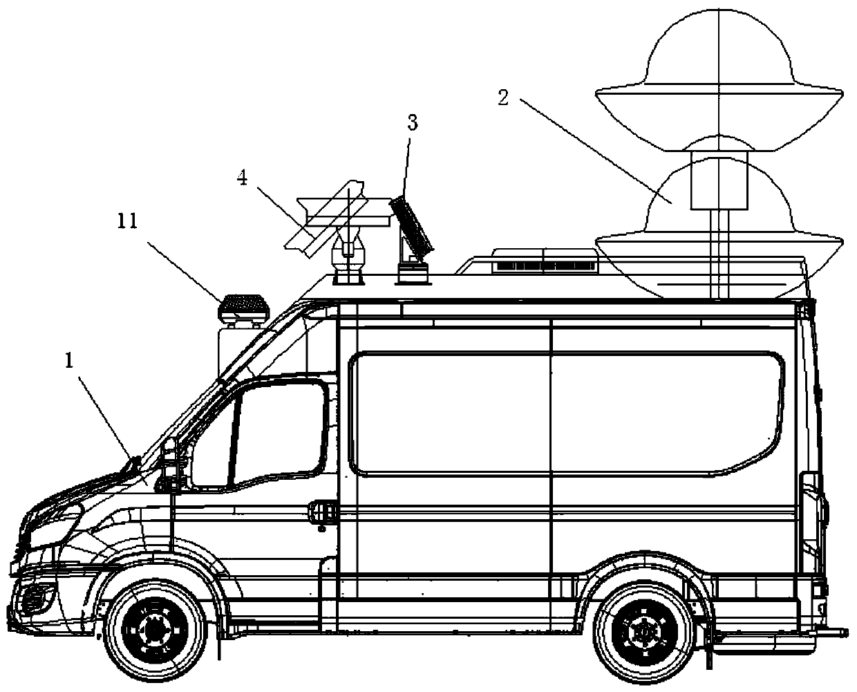 Multifunctional detection, prevention and control vehicle used for unmanned aerial vehicle and using method of multifunctional detection, prevention and control vehicle