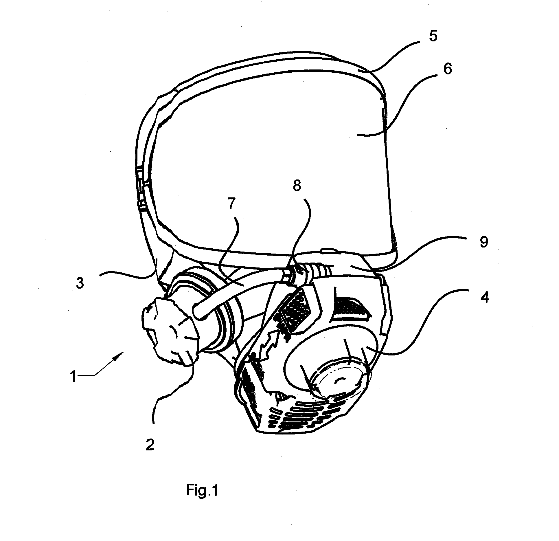 Gas mask with a drinking device