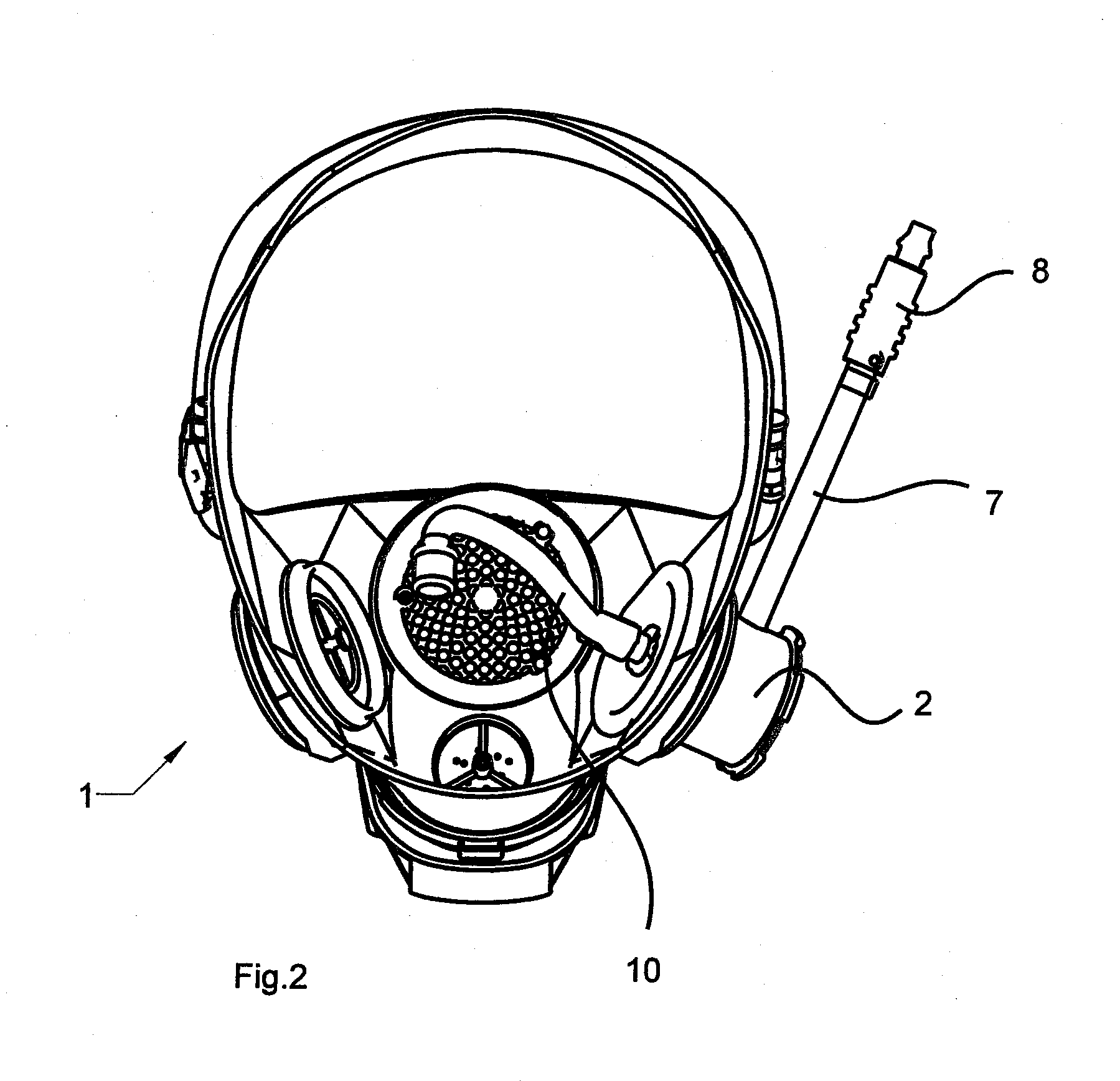 Gas mask with a drinking device