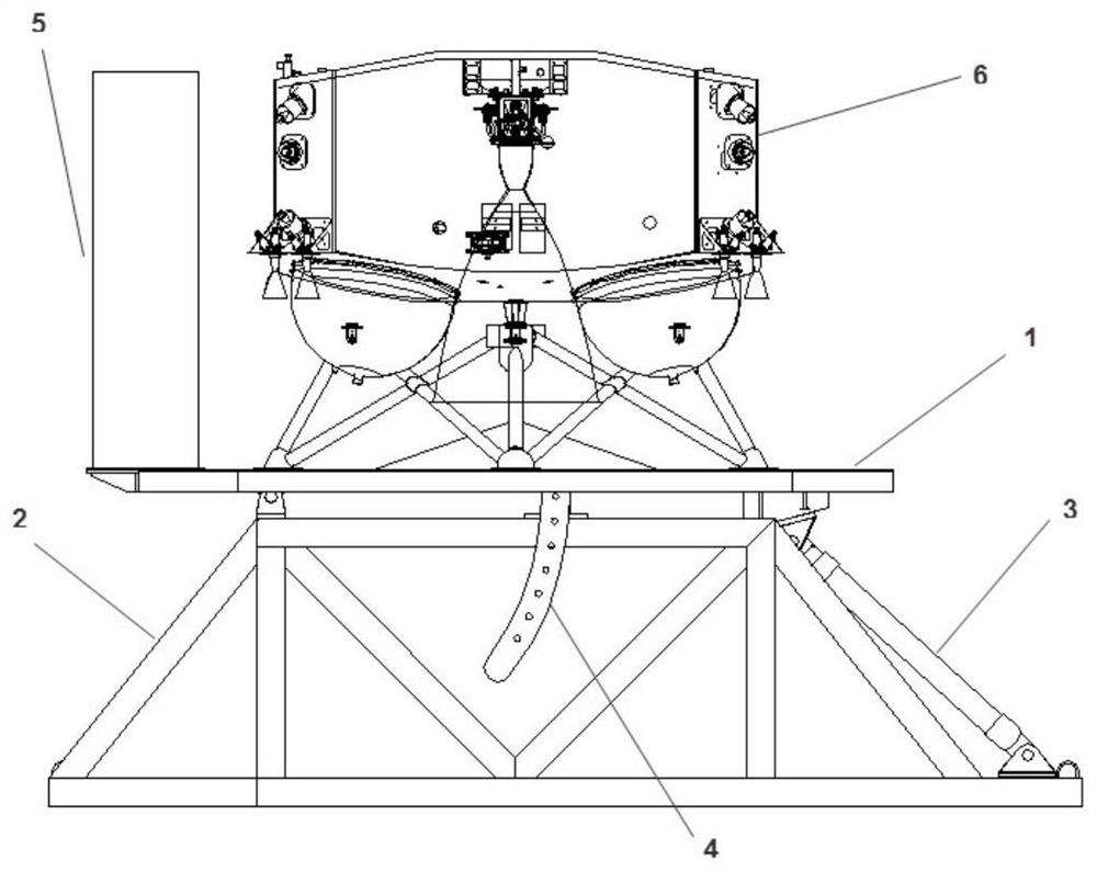 A lunar take-off initial attitude simulation device