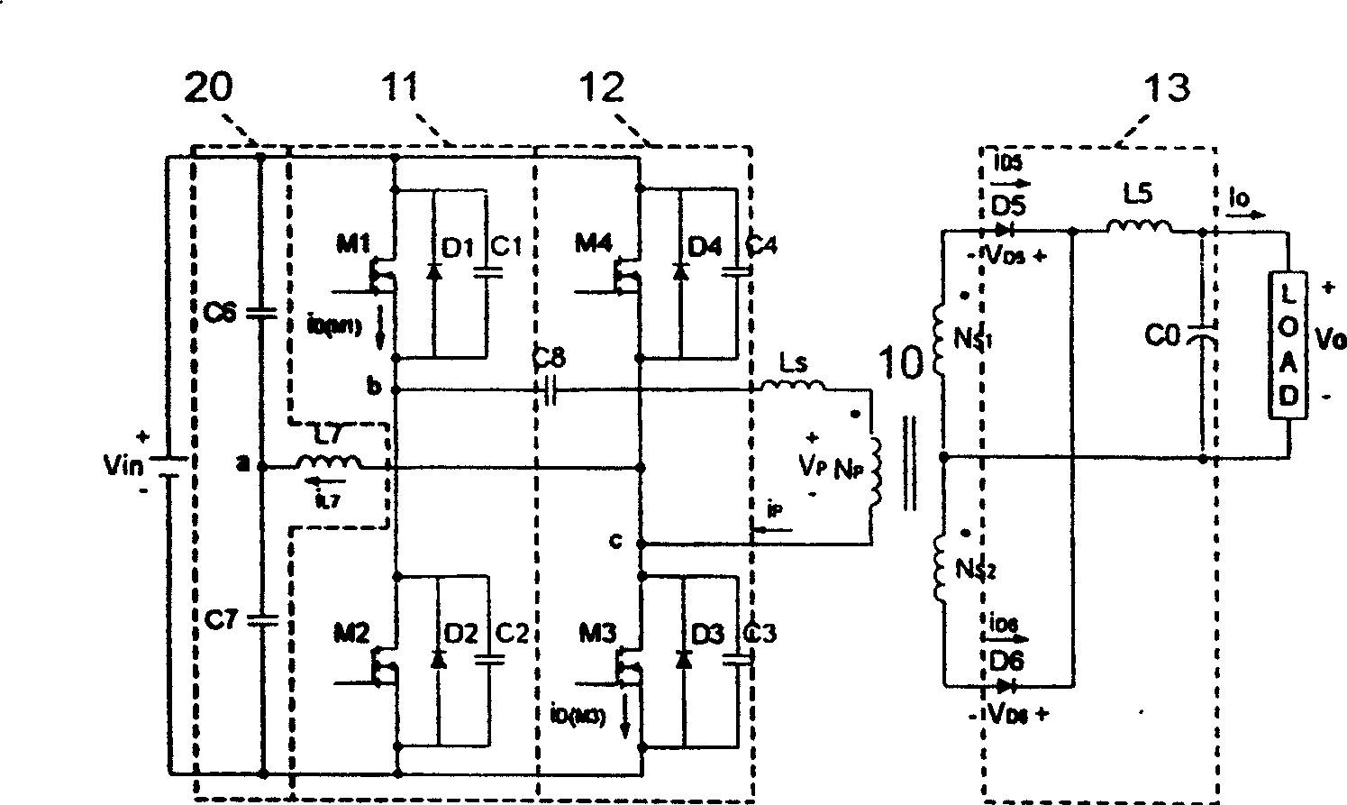 Soft switching phase-shift full bridge circuit