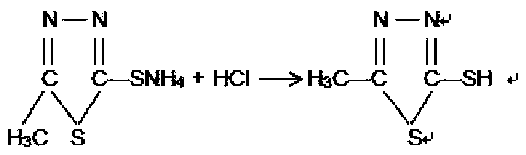 Preparation method of 2-sulfydryl-5-methyl-1, 3, 4-thiadiazole