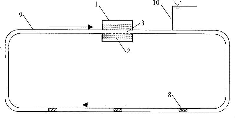 Method and device for simulating boundary current influencing seepage flow