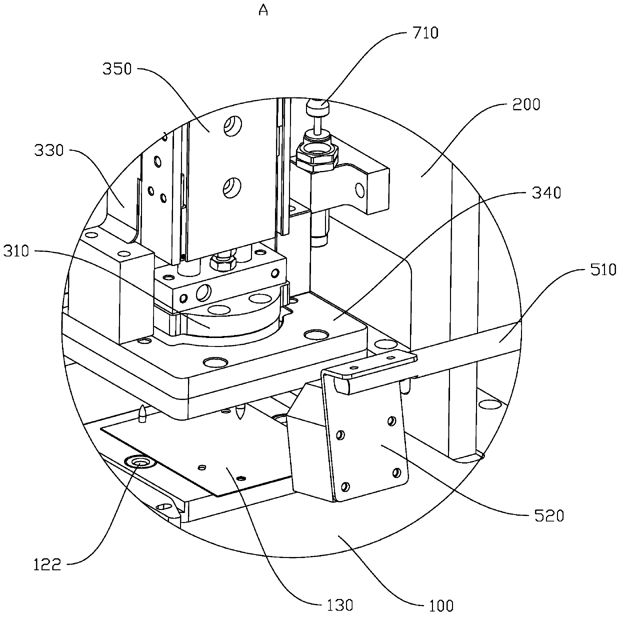 Semi-automatic assembling mechanism for transfer laminating of flaky material