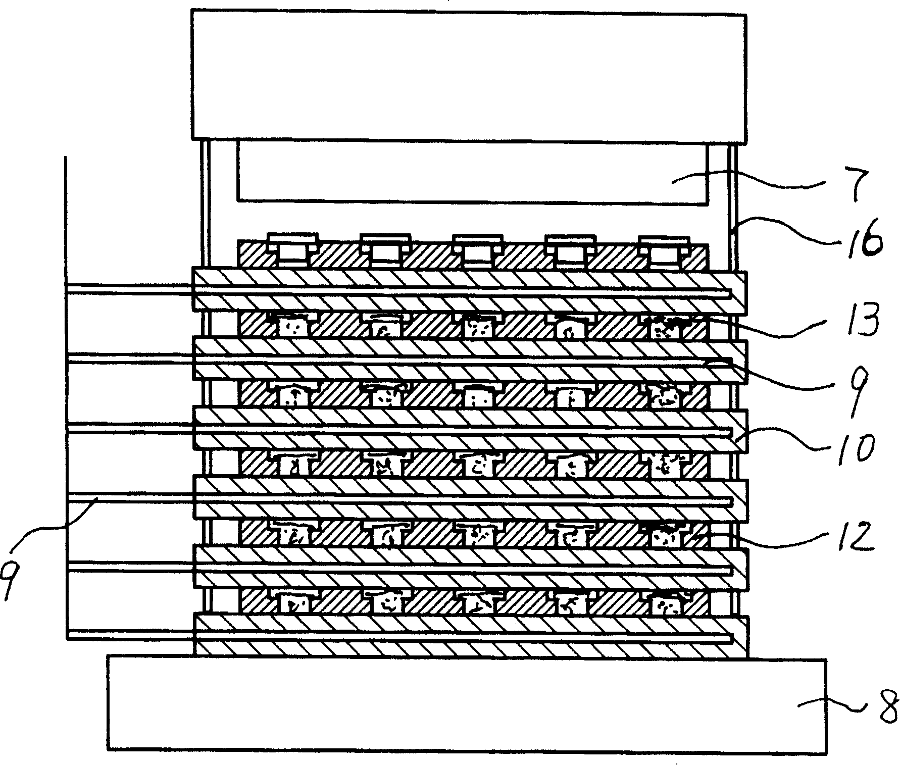 Preparation process for disk type brake lining and dedicated apparatus therefor