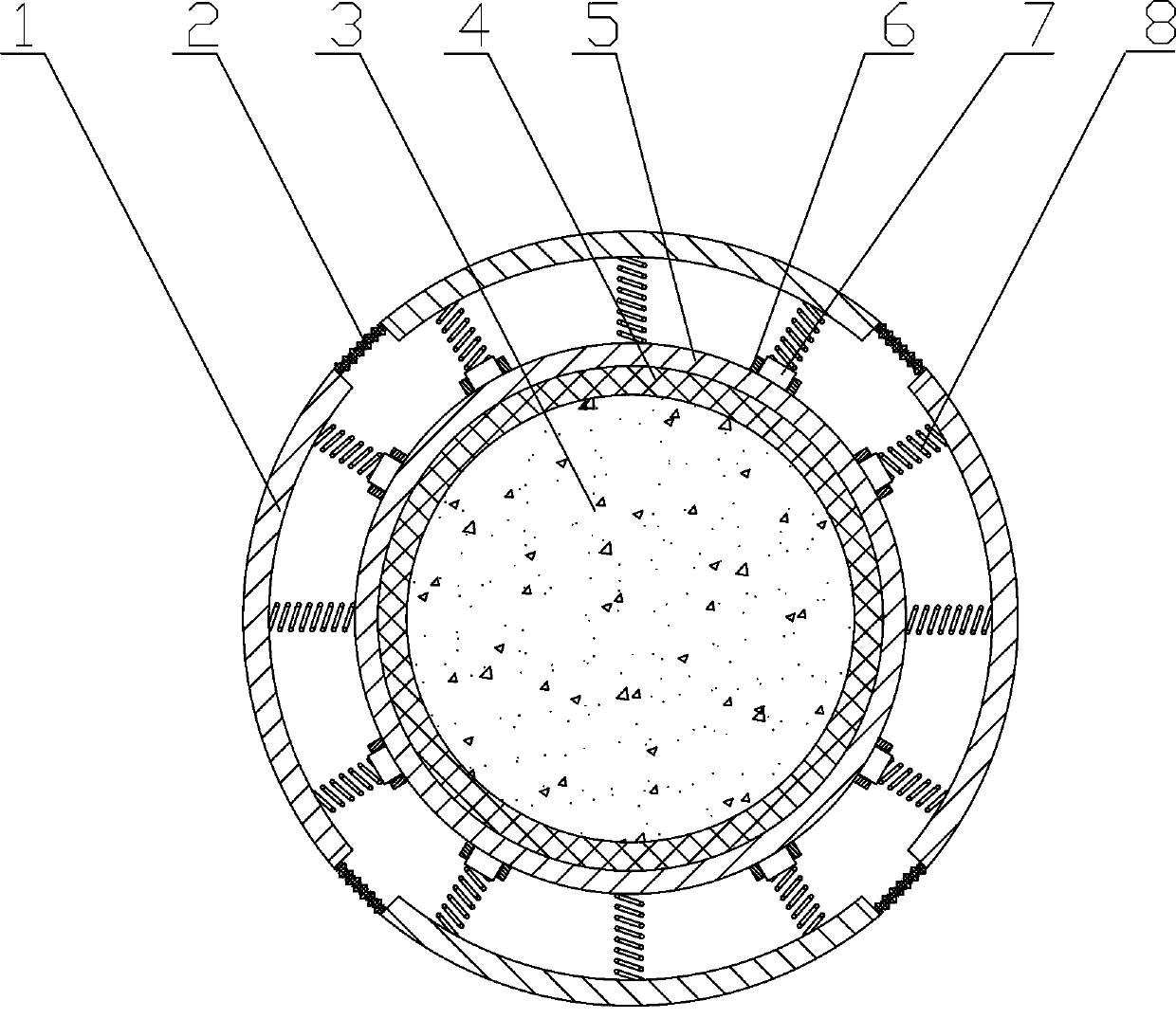 Pier rolling stone impact prevention device and method for monitoring rolling stone impact