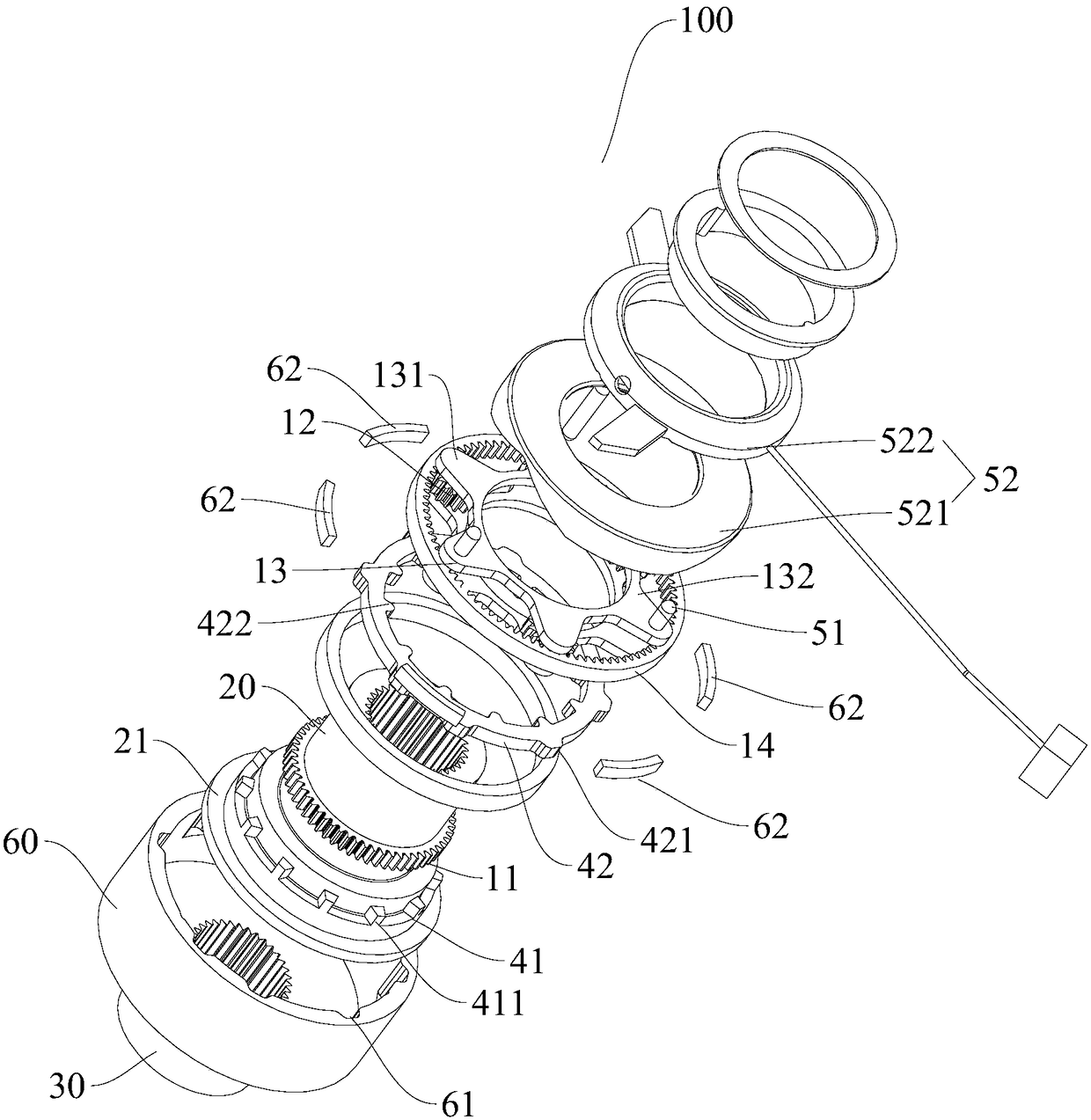 Driving shaft locking device, power-driven system and vehicle