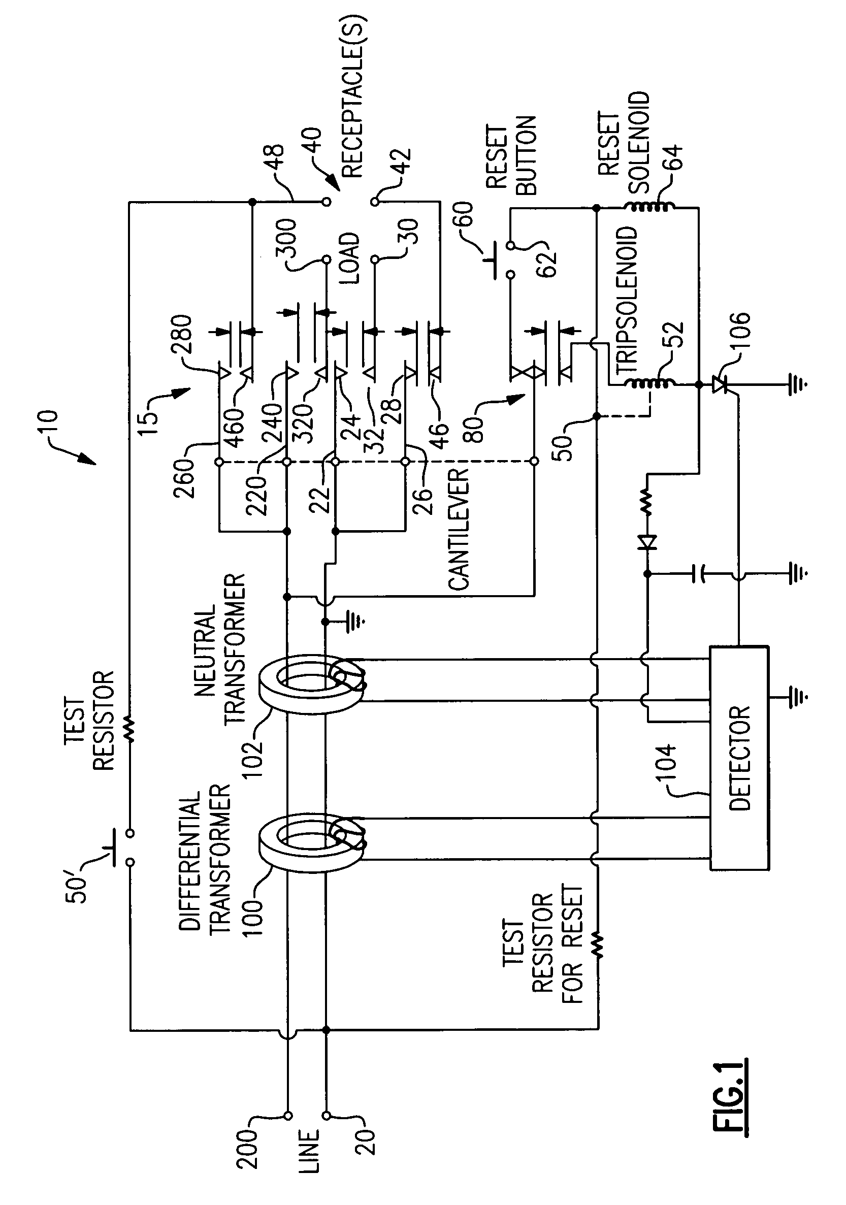 Protection device with a contact breaker mechanism